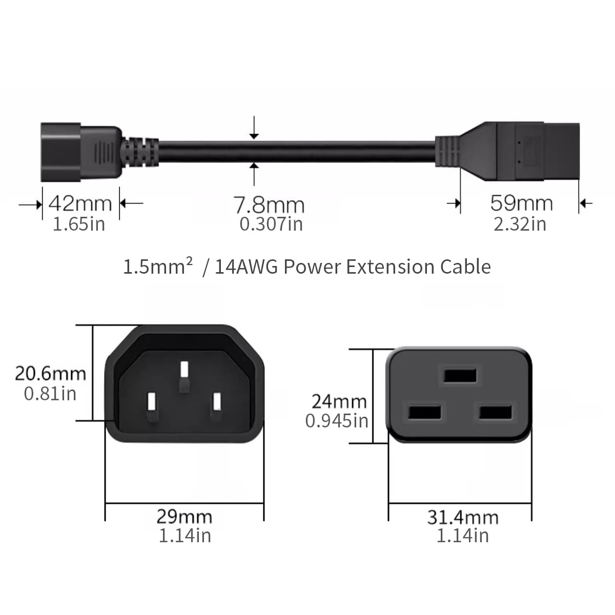 كابل تمديد طاقة TOWE IEC C14 إ - مراجعة Heavy Equipment Center وسعره