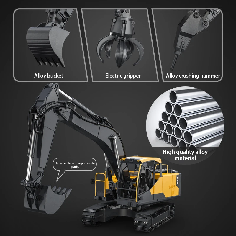 مزدوج E E598 RC حفارة سبيكة جر - مراجعة Heavy Equipment Games وسعره